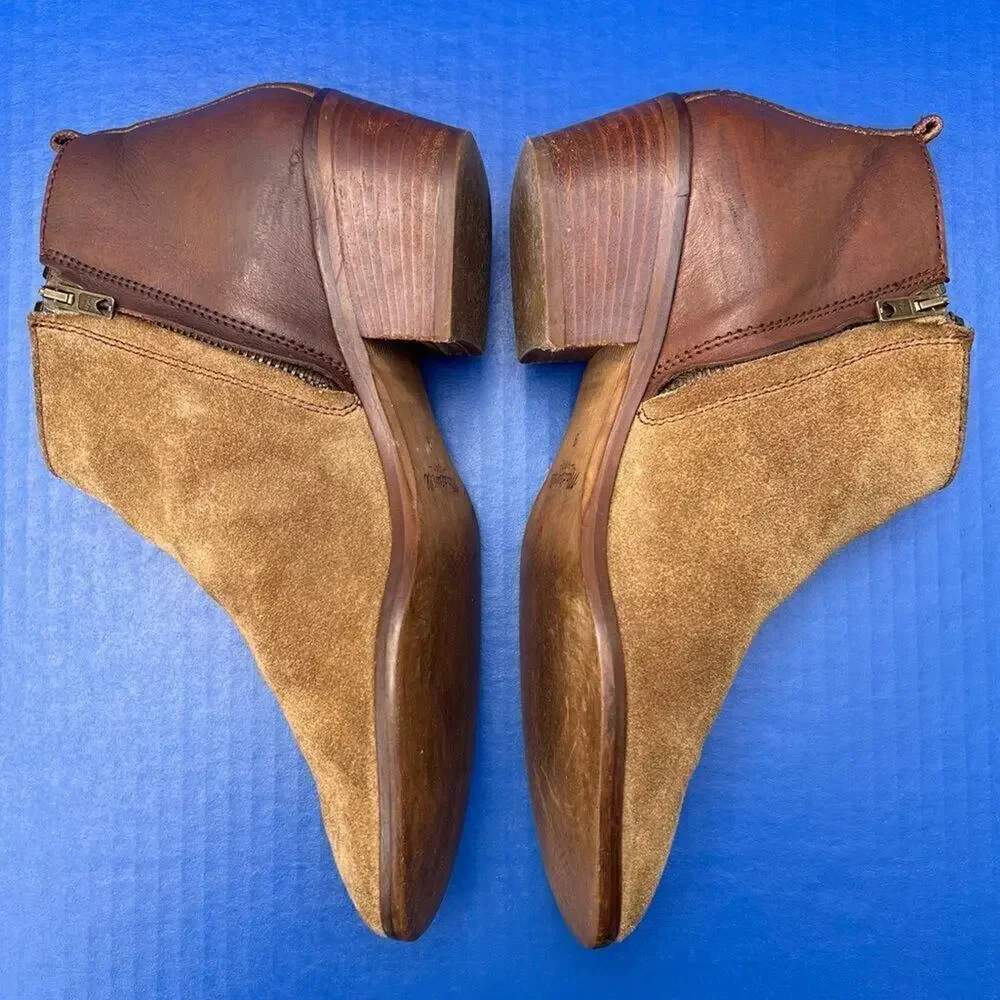 Madewell Womens The Charley Boot Leather Suede‎ Cigar Ankle Boots 9 39101